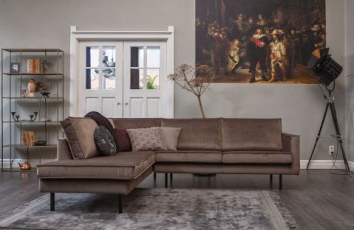 Rodeo hoekbank Links velvet, Taupe