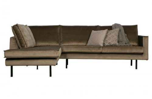 Rodeo hoekbank Links velvet, Taupe - Afbeelding 3