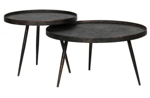 Bounds bijzettafel, L of XL, hout/metaal antique goud