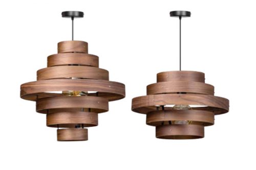 Walnut hanglamp 5 rings - Afbeelding 2