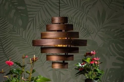 Walnut hanglamp 5 rings - Afbeelding 3