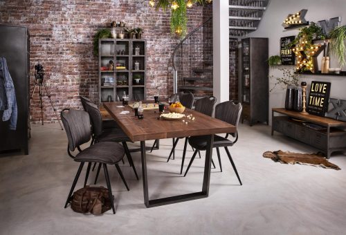 Eettafel Mango hout donkerbruin, 220x100cm - Afbeelding 2
