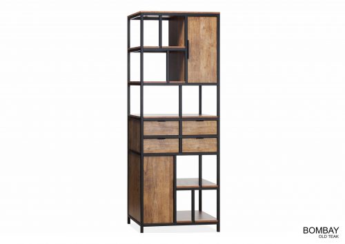 Bombay wandkast 2 dr/4la/5 open
