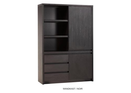 Wandkast Milaan, 2 drs/ 3 la/ 3 open vakken