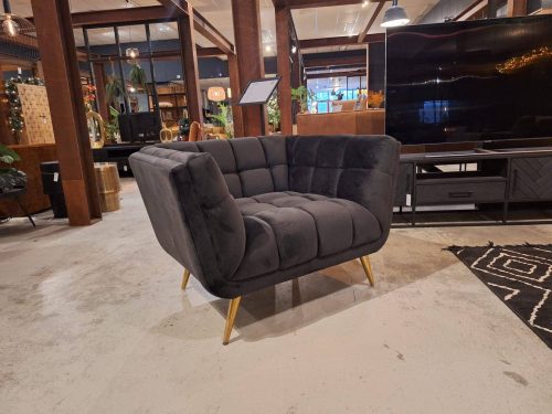 Fauteuil Hux Antraciet Velvet/ Brushed Gold - Afbeelding 2