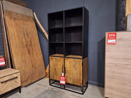 Opbergkast in zwart/hout - Afbeelding 2