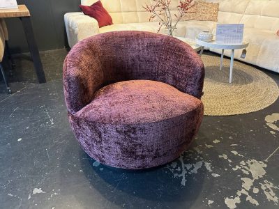 Woolly draaifauteuil chenille aubergine