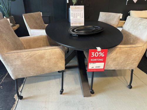 Eiken tafel 180x100cm, zwart *SHOWMODEL*