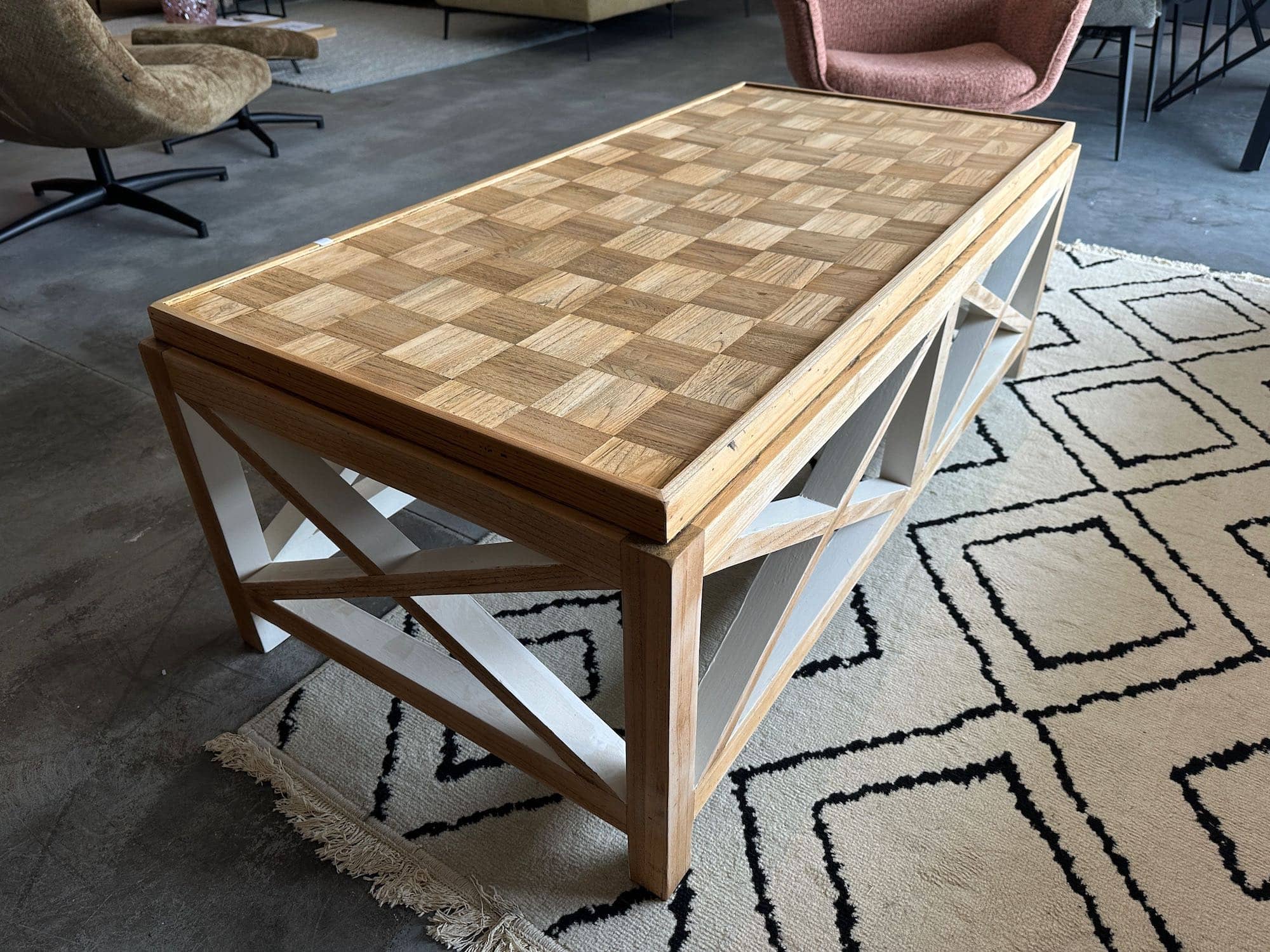Salontafel Eiken/patch - 140x70cm *SHOWMODEL - Afbeelding 2