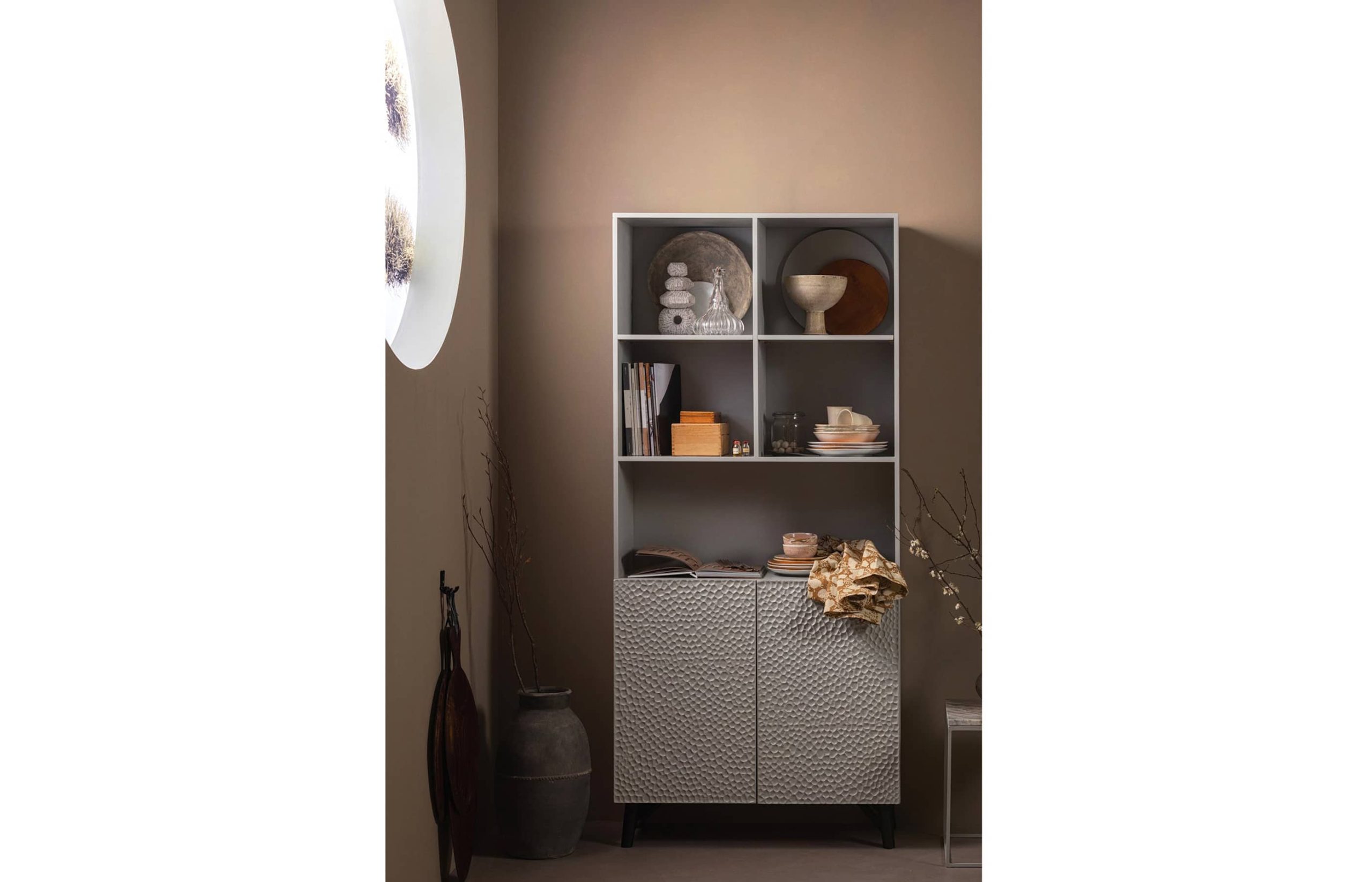 Carved opbergkast mangohout Mist - Afbeelding 3